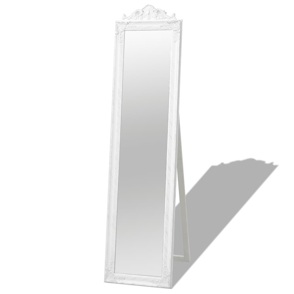 vidaXL Oglindă în stil baroc independentă, alb, 160 x 40 cm 