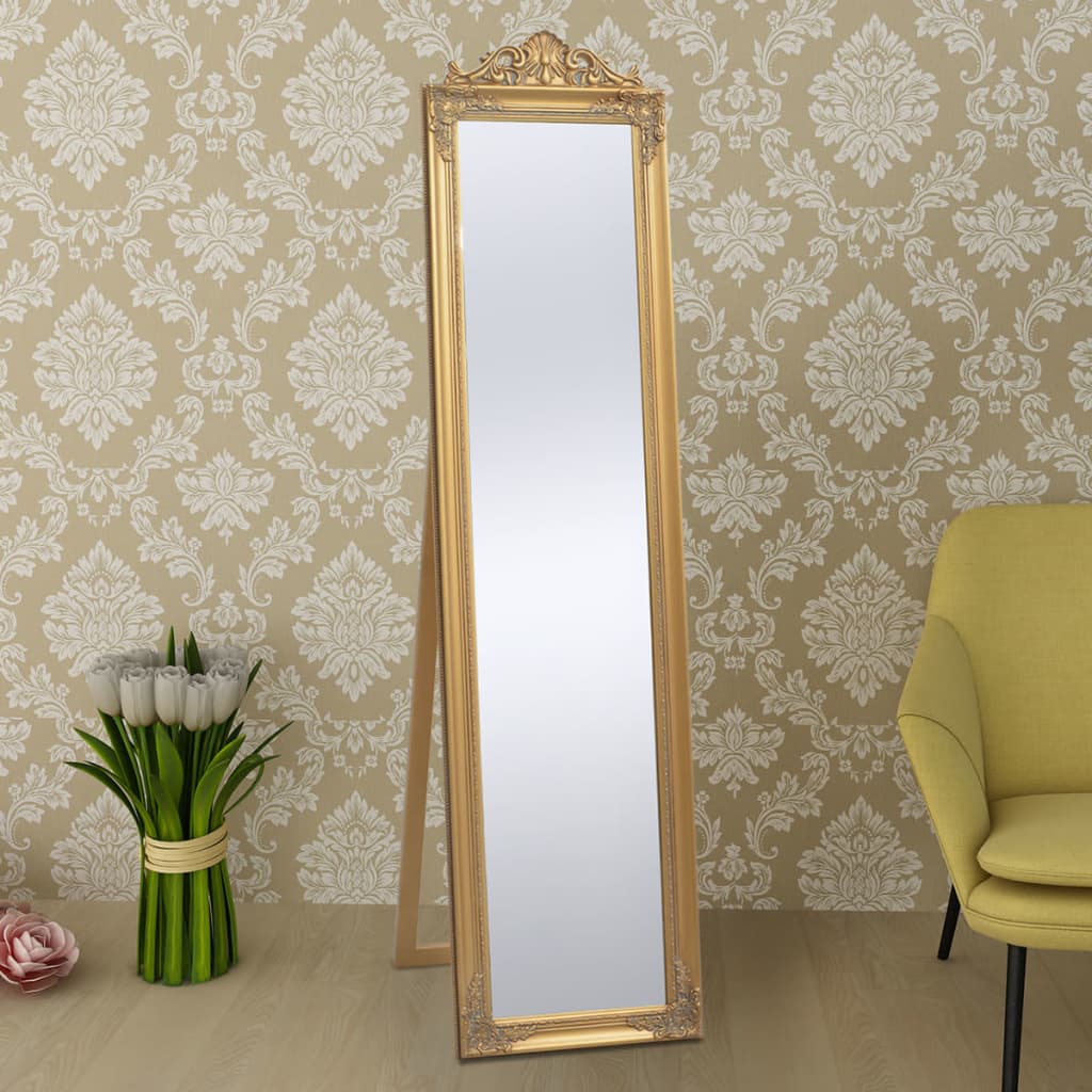 VidaXL - vidaXL Vrijstaande spiegel Barok 160x40cm goud