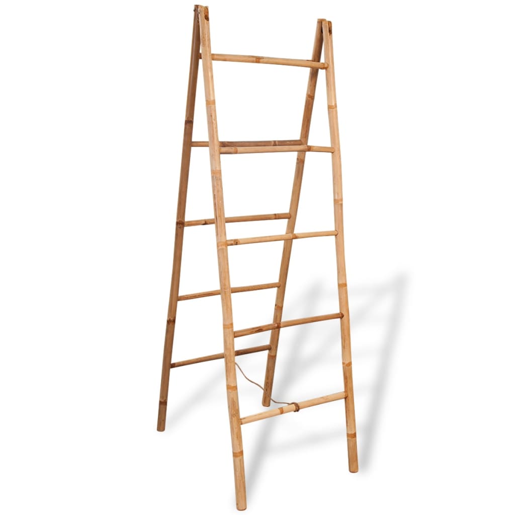 Image of vidaXL Double Towel Ladder with 5 Rungs Bamboo 50x160 cm