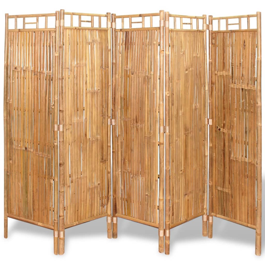 vidaXL Tilanjakaja 5 paneelia bambu 200×160 cm