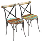 vidaXL Dining Chairs 2 pcs Solid Reclaimed Wood 20"x20.5"x33"