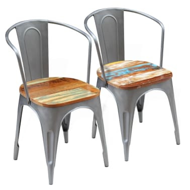 Vidaxl Dining Chairs 2 Pcs Solid Reclaimed Wood 20 X20 5 X31