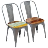 vidaXL Dining Chairs 2 pcs Solid Reclaimed Wood 18.5"x20.5"x35"