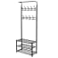  vidaXL Fekete ruhaállvány cipőtárolóval 68x32x182,5 cm termék 2. képe
