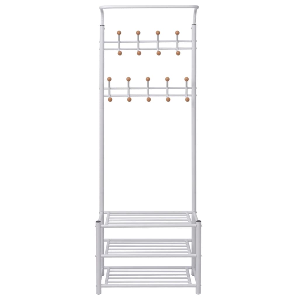 VidaXL - vidaXL Kledingrek met schoenenopberger 68x32x182,5 cm wit