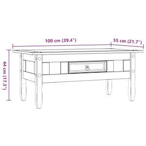 Konferenční stolek z mexické borovice Corona 100x55x44 cm - obrázek 9