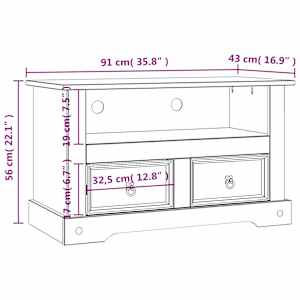 TV skříňka mexická borovice Corona 91 x 43 x 56 cm - obrázek 10