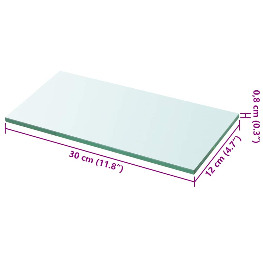 Thumbnail - vidaXL Regalboden Glas Transparent 30x12 cm