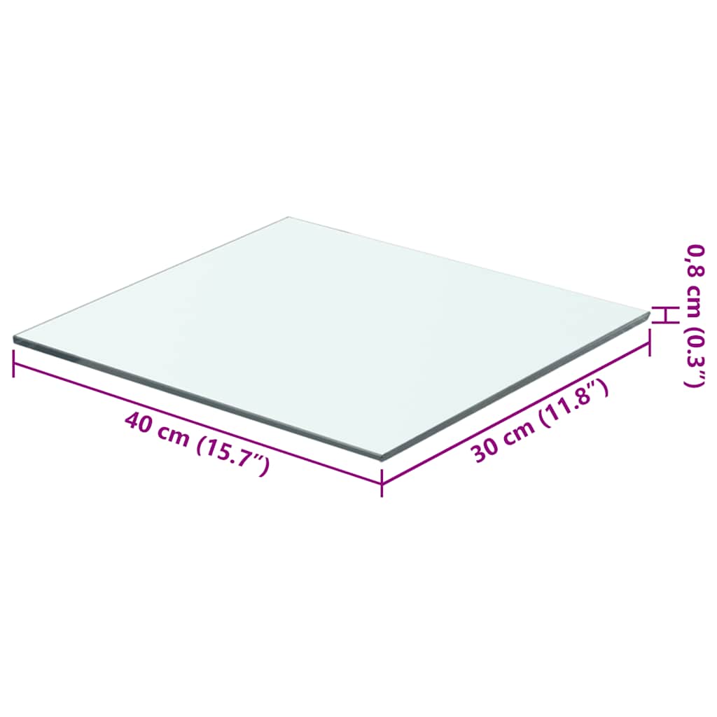 Thumbnail - vidaXL Regalboden Glas Transparent 40x30 cm
