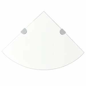 Kotna Polica s Kromirano Podporo Prosojno Steklo 35x35 cm