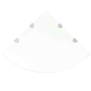 Kotna Polica s Kromirano Podporo Prosojno Steklo 45x45 cm