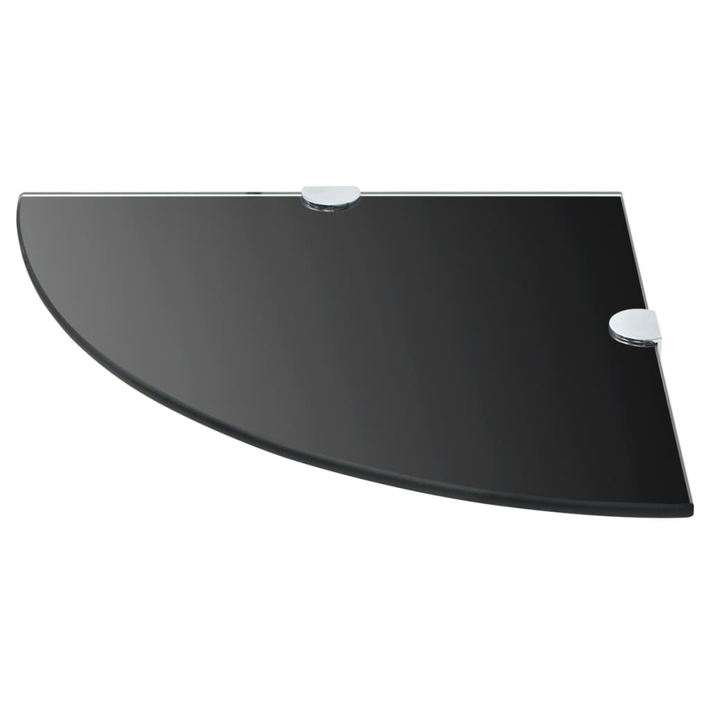 

vidaXL Hoekschap met chromen dragers zwart 35x35 cm glas