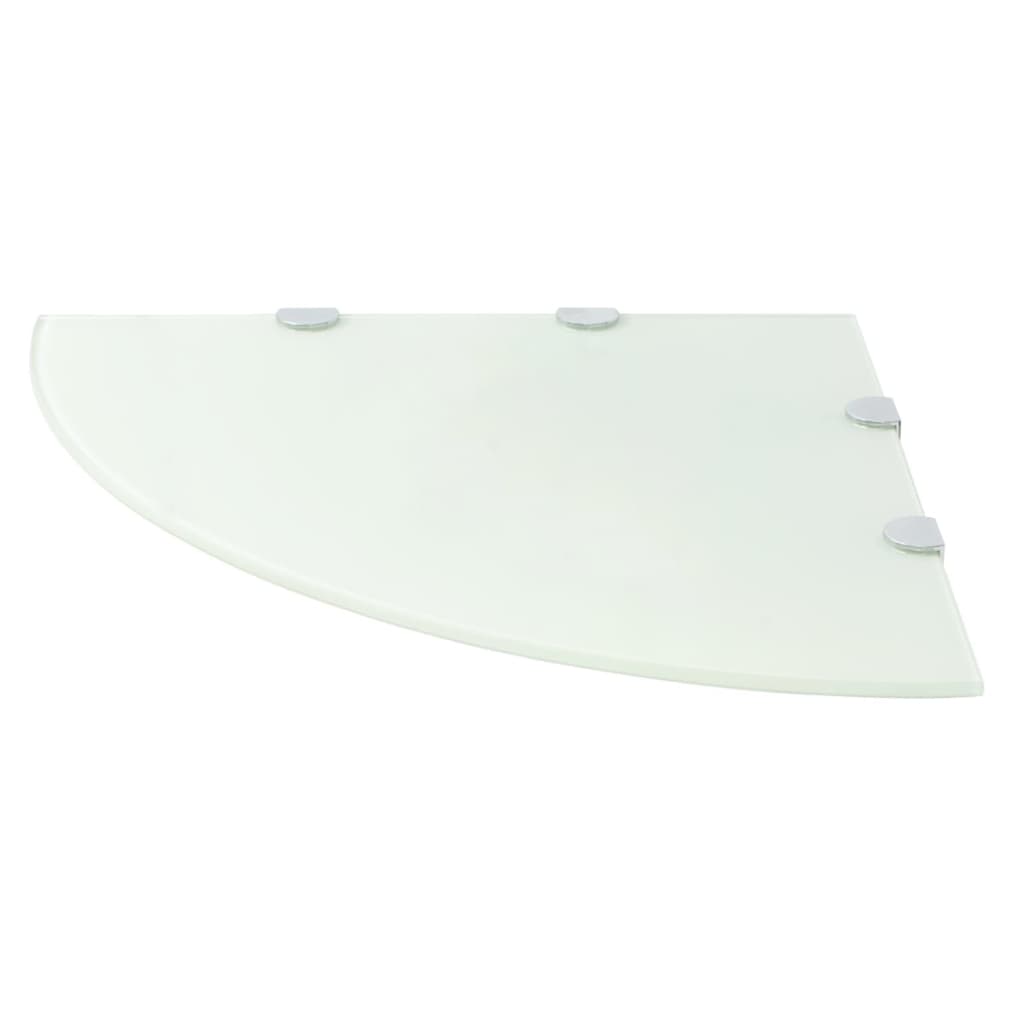

vidaXL Hoekschap met chromen dragers wit 45x45 cm glas