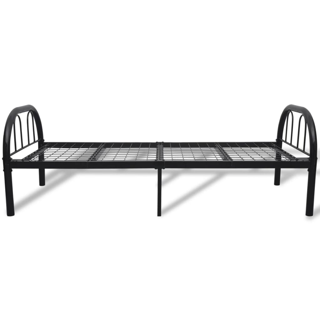 vidaXL Bed Frame Black Metal 75x190 cm 2FT6 Small Single