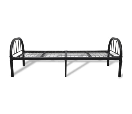 vidaXL Bed Frame Black Metal 75x190 cm 2FT6 Small Single