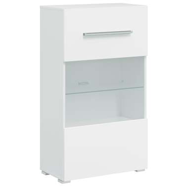 vidaXL Unit/à Mobile Vetrina TV a Parete 5 pz LED Bianco Espositore Vetrinetta