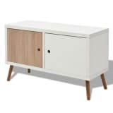 vidaXL TV skapītis ar 2 durvīm, 88x34x52 cm, balts
