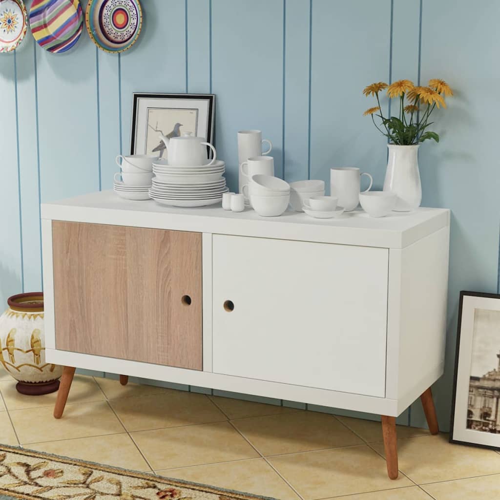 

vidaXL Tv-meubel met 2 deuren wit 88x34x52 cm