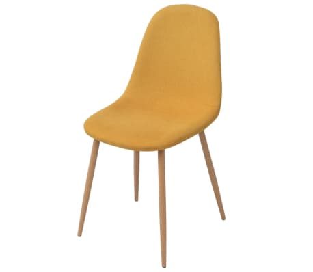 vidaXL Krzesła stołowe, 4 szt., żółte, tkanina