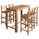 vidaXL Bar Table and Stool Set 5 Pieces Solid Acacia Wood