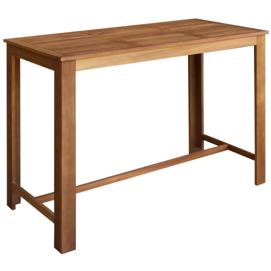 vidaXL Conjunto mesa e bancos de bar, 7 pcs, madeira de acácia maciça