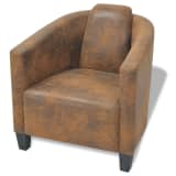 vidaXL Poltrona in Stoffa Grigio Marrone