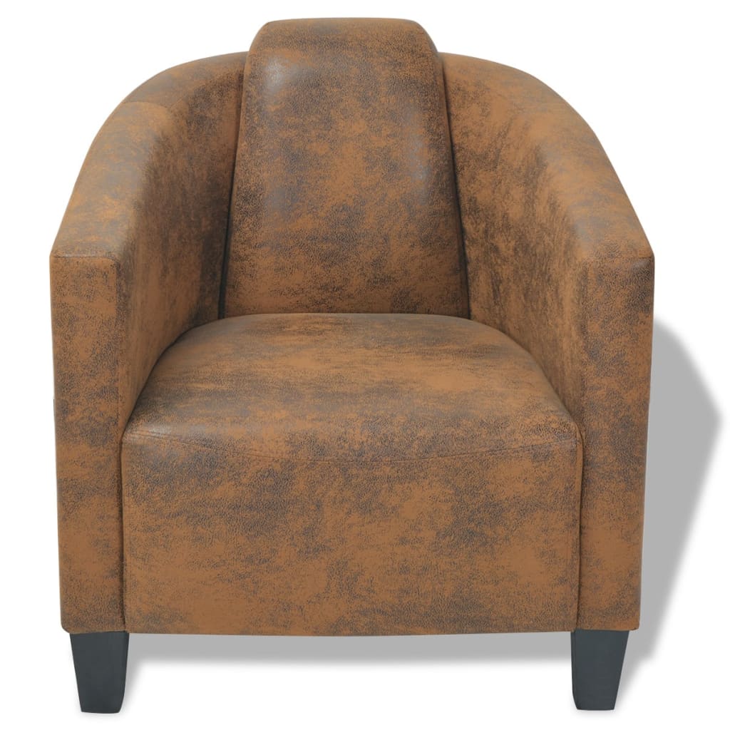 vidaXL Fauteuil bruin stof