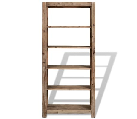 vidaXL 5-Tier Bookcase Solid Acacia Wood 80x30x180 cm