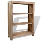 vidaXL Kirjahylly 3 tasoa Täysi akaasiapuu 80x30x110 cm