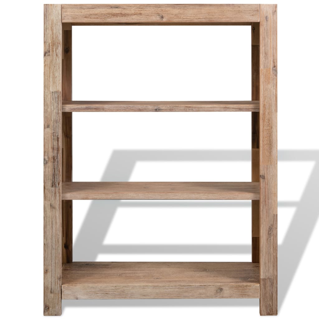 vidaXL 3-Tier Bookcase Solid Acacia Wood 80x30x110 cm