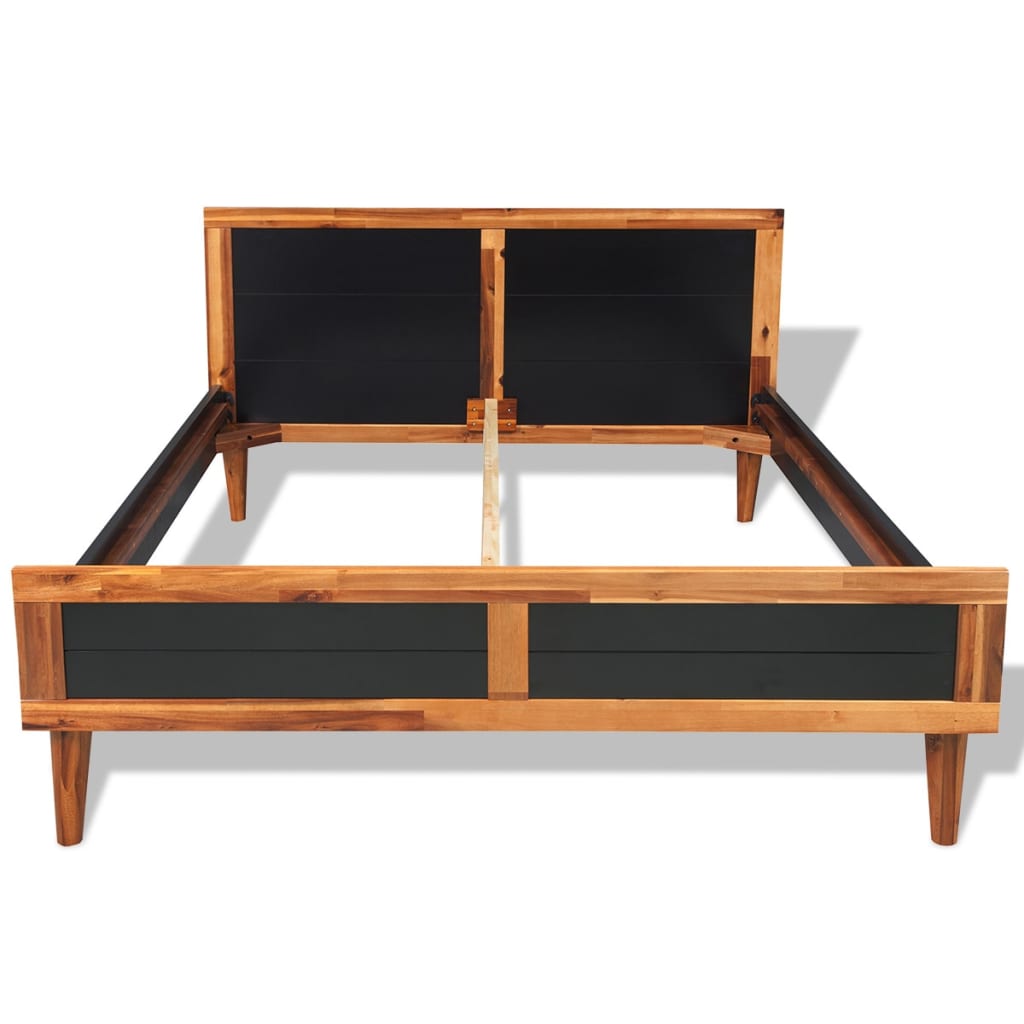 

vidaXL Bedframe massief acaciahout zwart 180x200 cm