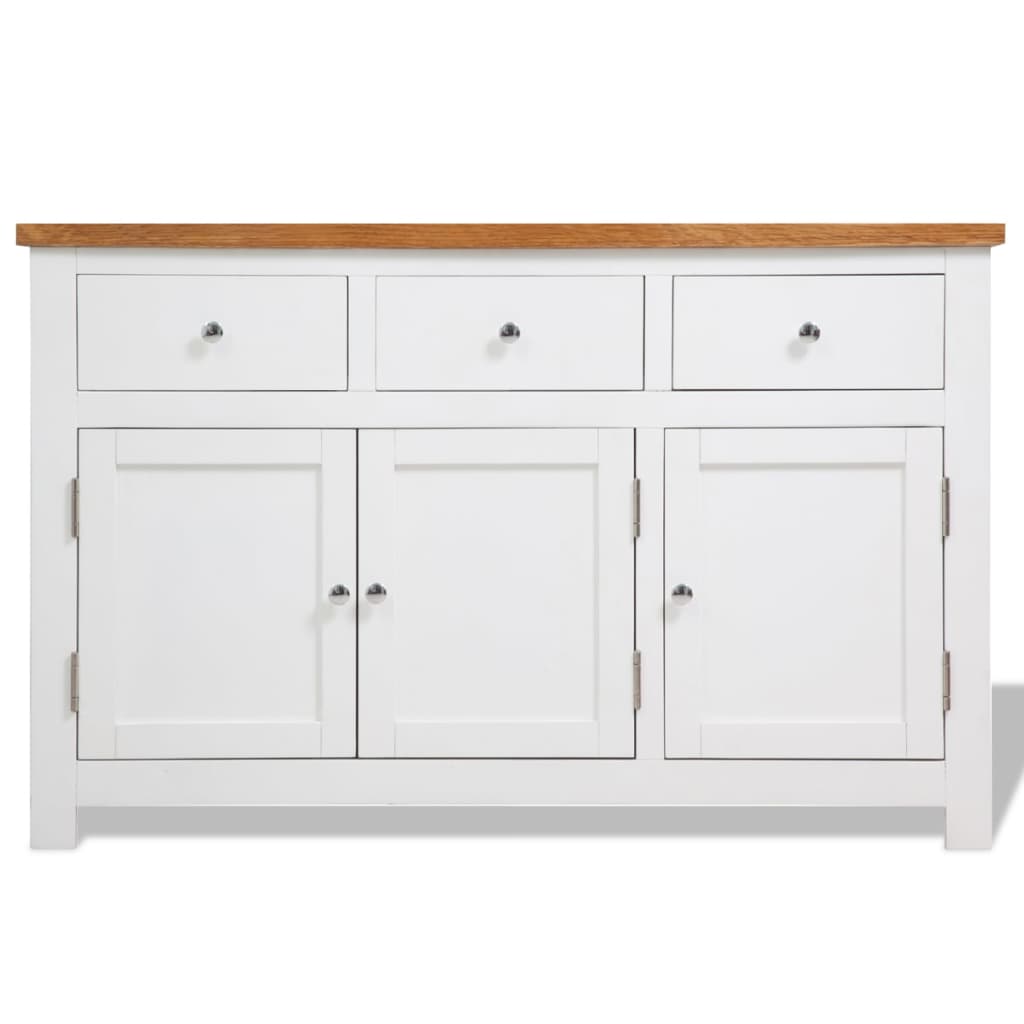 vidaXL Sideboard 110×33,5×70 cm Massivholz Eiche