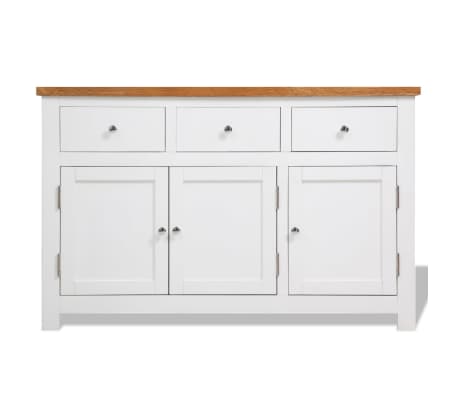 vidaXL Sideboard 110x33.5x70 cm Solid Oak Wood