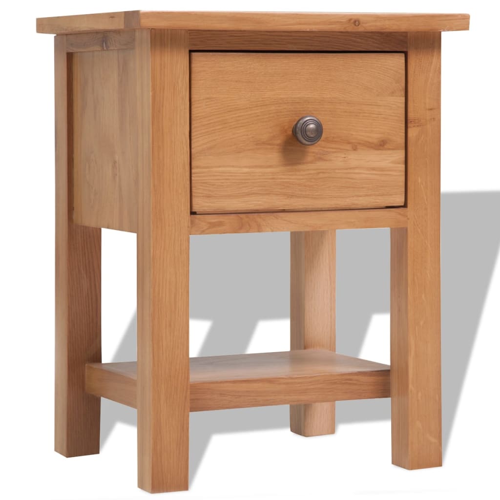 Image of vidaXL Nightstand 36x30x47 cm Solid Oak Wood