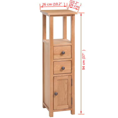 Vidaxl Corner Cabinet Solid Oak Wood 10 2 X10 2 X37 Brown