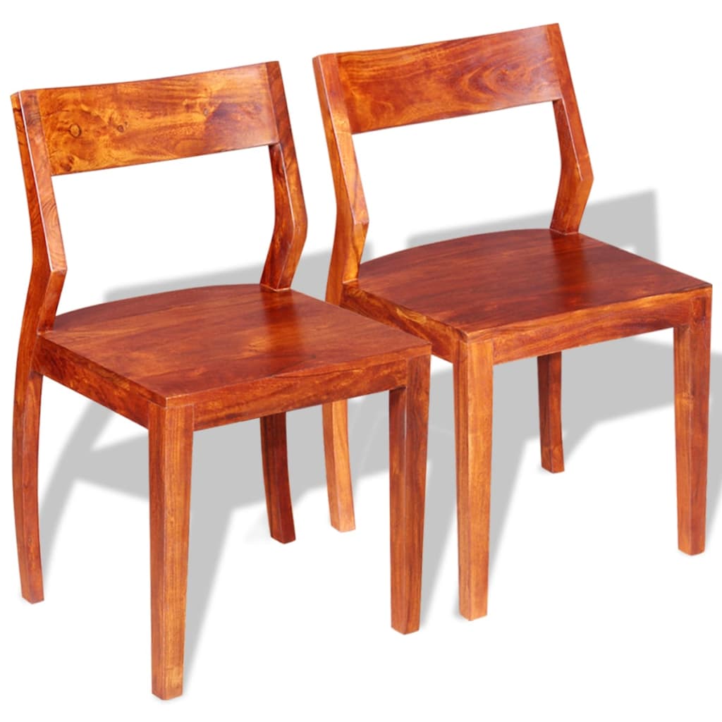 

vidaXL Dining Chairs 2 pcs Solid Acacia Wood Sheesham