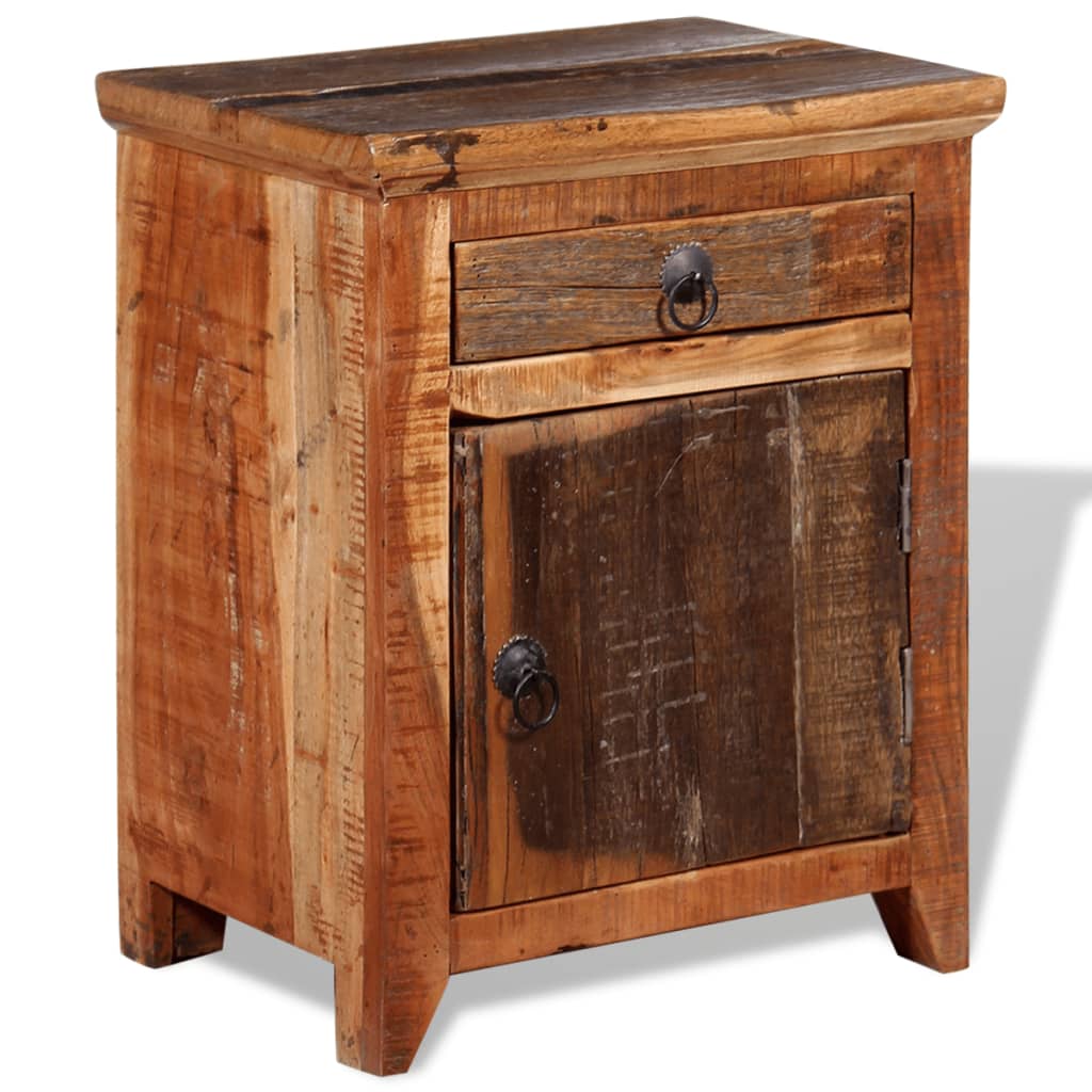  Nočný stolík, akáciový masív, recyklované drevo
