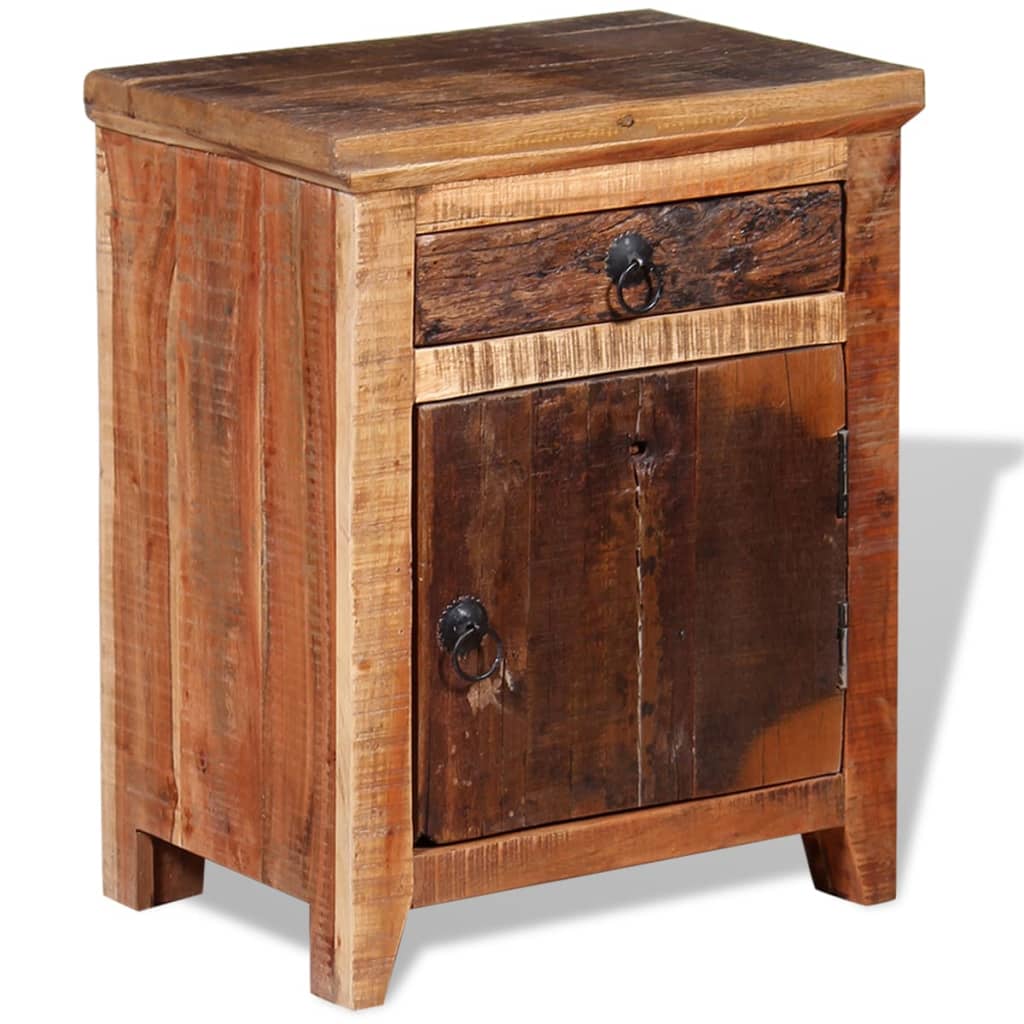  Nočný stolík, akáciový masív, recyklované drevo