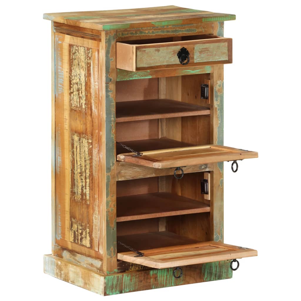 vidaXL Schoenenkast met lade 4-laags massief gerecycled hout afbeelding