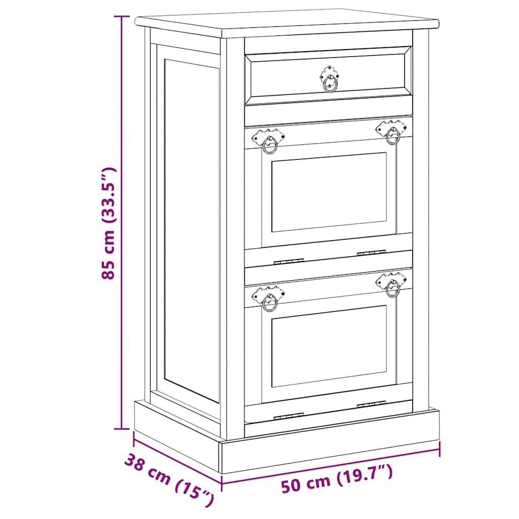 Schoenenkast met lade 4-laags massief gerecycled hout image 12