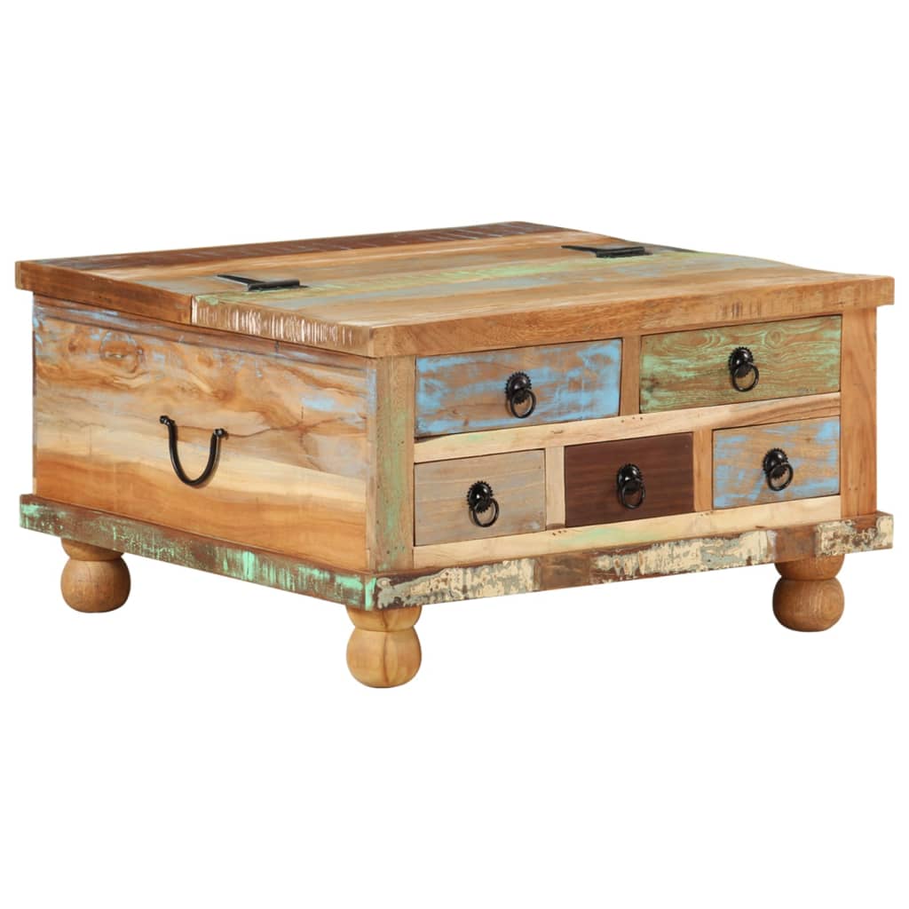 Image of vidaXL Coffee Table Reclaimed Wood 70x70x38 cm