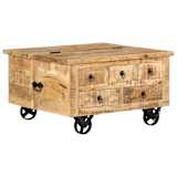 vidaXL Couchtisch Raues Mangoholz 70 x 70 x 40 cm