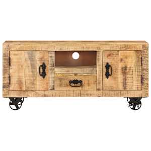 TV stolek hrubé mangovníkové dřevo 110 x 30 x 50 cm - obrázek 2