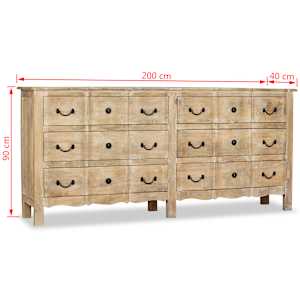 Příborník masivní mangovníkové dřevo 200 x 40 x 90 cm - obrázek 8
