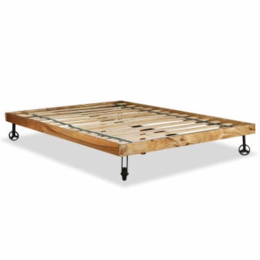 vidaXL Estrutura de cama 140x200 cm madeira de mangueira áspera[7/15]
