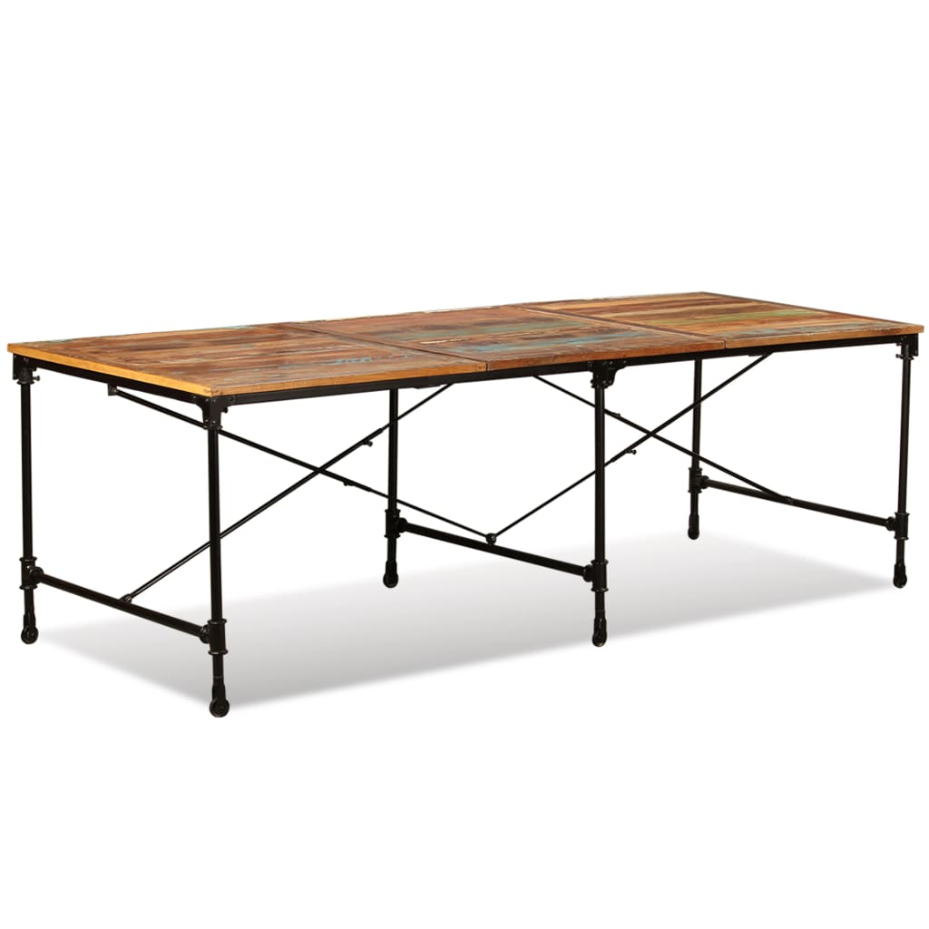 vidaXL Table à manger Bois de récupération massif 240 cm