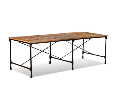 vidaXL Table à manger Bois de récupération massif 240 cm