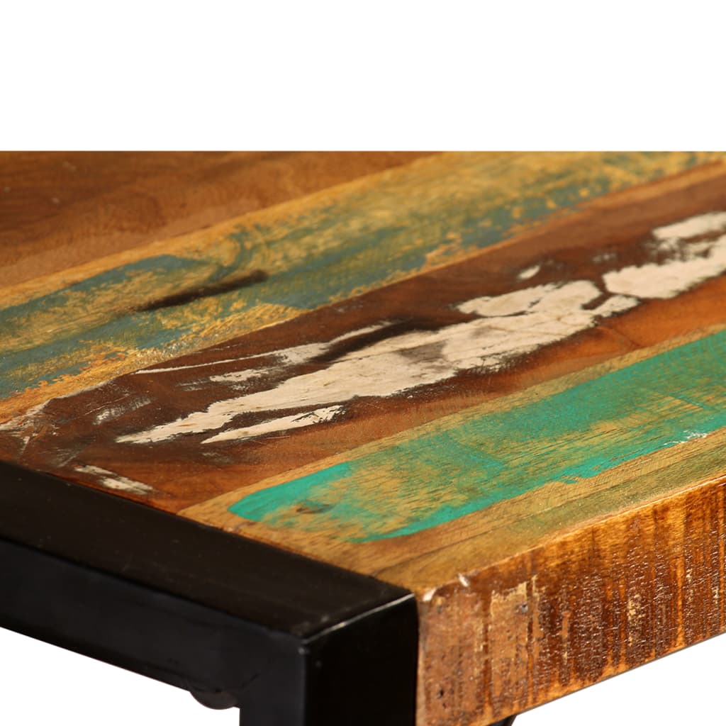 Tömör újrahasznosított fa étkezőasztal 120 cm 