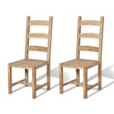 vidaXL Eetkamerstoelen 45,5x53x111 cm teakhout 2st