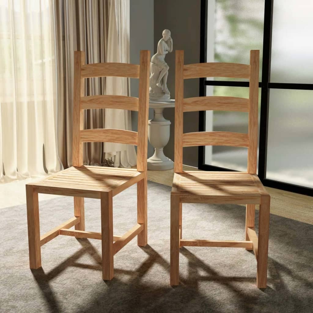 vidaXL Καρέκλες Τραπεζαρίας Μασίφ 2 τεμ. 45,5x53x111 εκ. από Ξύλο Teak